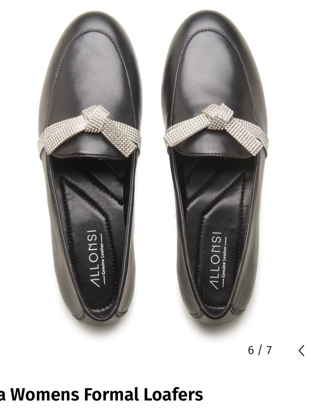 Women’s Black Rhinestone-Trim Leather Loafers
